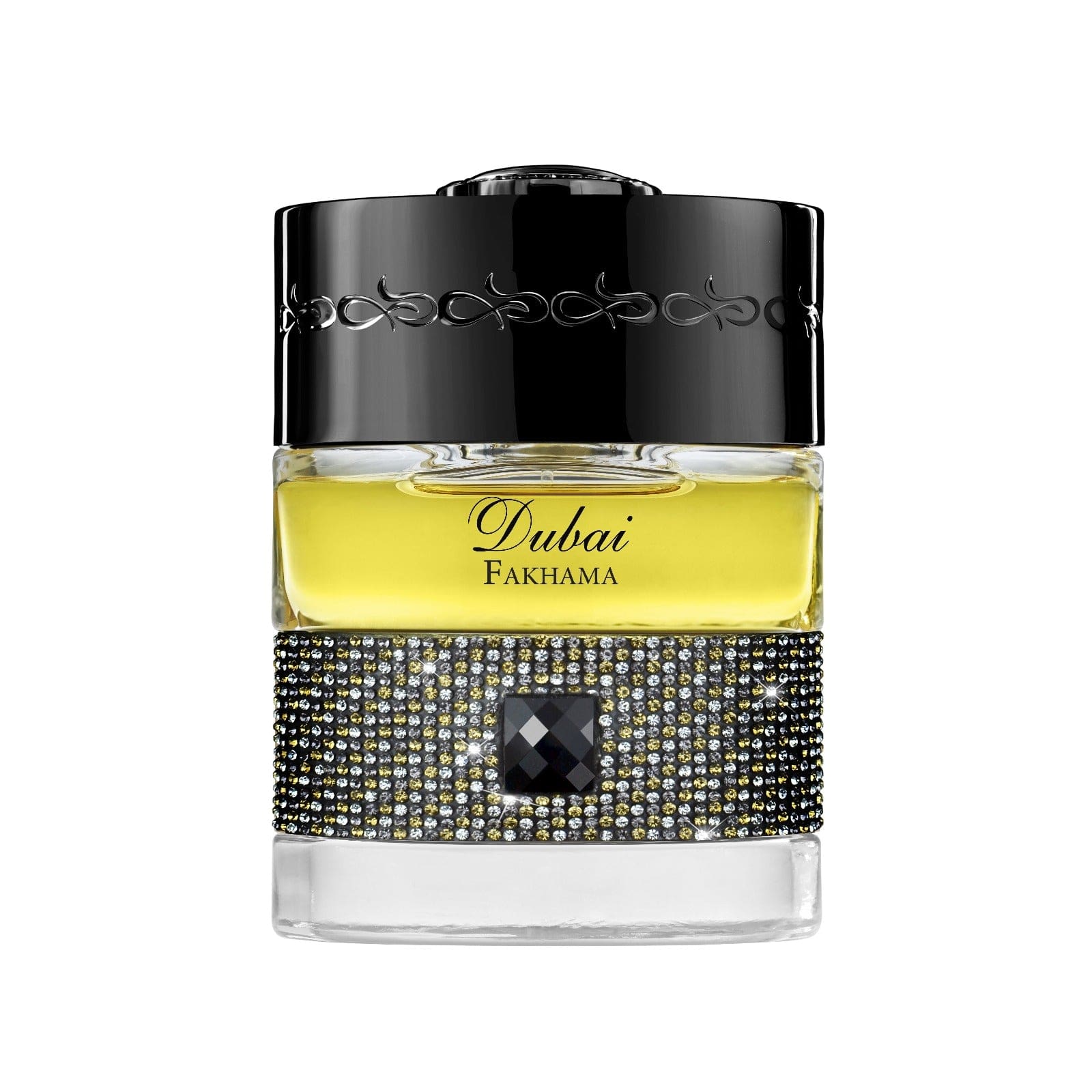 "Dubai Fakhama di The Spirit of Dubai – profumo unisex lussuoso e ricco, con rosa turca e bulgara, oud, vaniglia, ambra, cuoio, incenso, vetiver e muschio di quercia."
