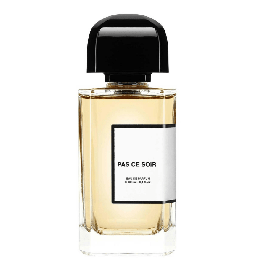 "Pas Ce Soir EDP di BDK Parfums – fragranza avvolgente e sensuale con cacao, pepe nero, zenzero, pesca, chutney di mela cotogna, fiori d’arancio, patchouli e vaniglia."