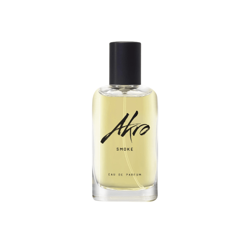 "Smoke di Akro 30ml – fragranza intensa e avvolgente con note di tabacco, legno affumicato, cuoio e spezie calde, che evoca atmosfere misteriose e sofisticate."