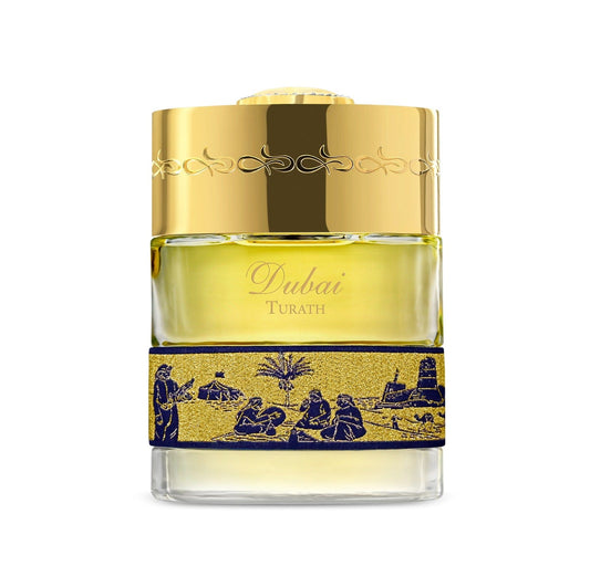 "Turath di The Spirit of Dubai – profumo orientale speziato e legnoso che celebra la cultura e la tradizione degli Emirati, con oud, spezie rare, ambra e legni pregiati."